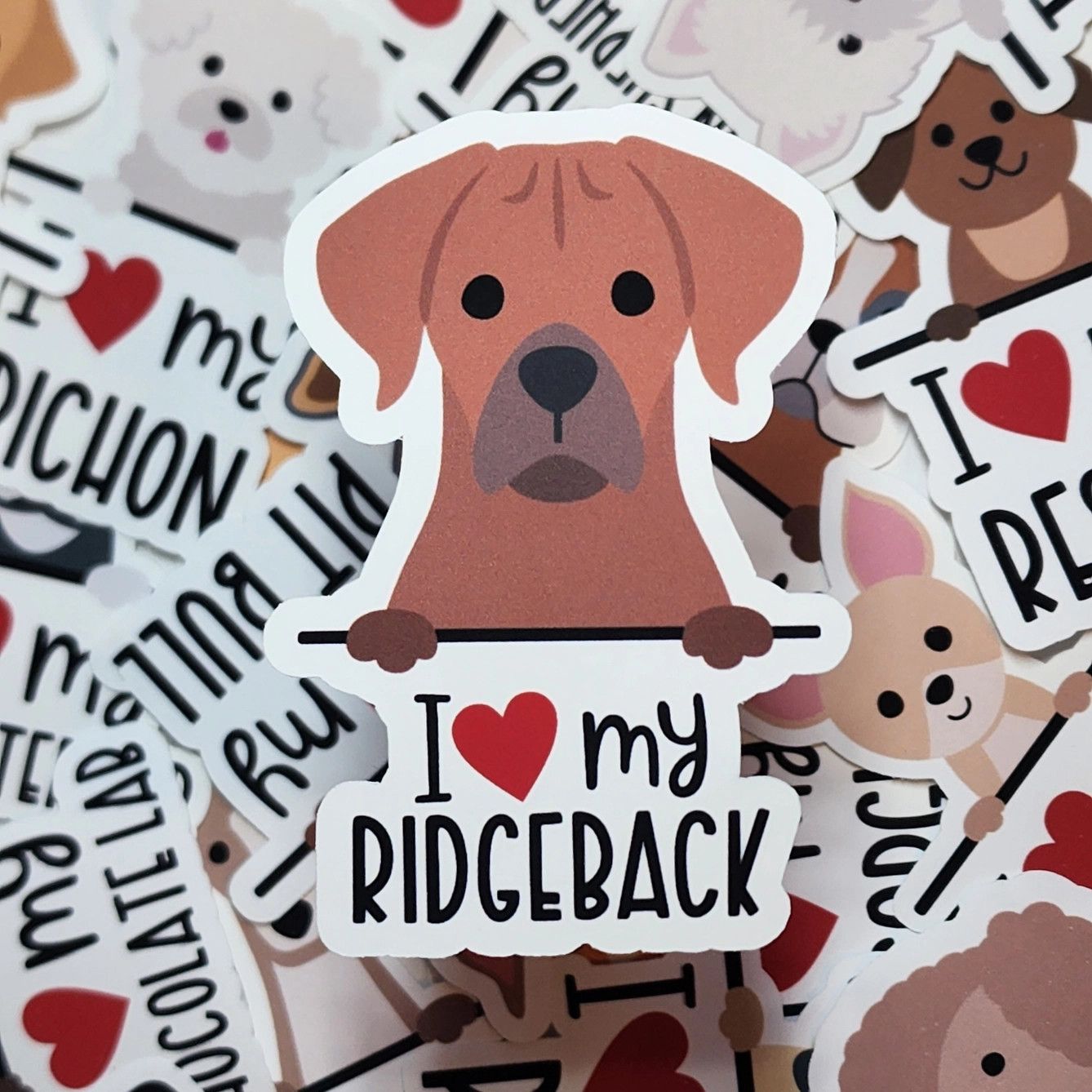 BREED STICKER I LOVE MY RIDGEBACK