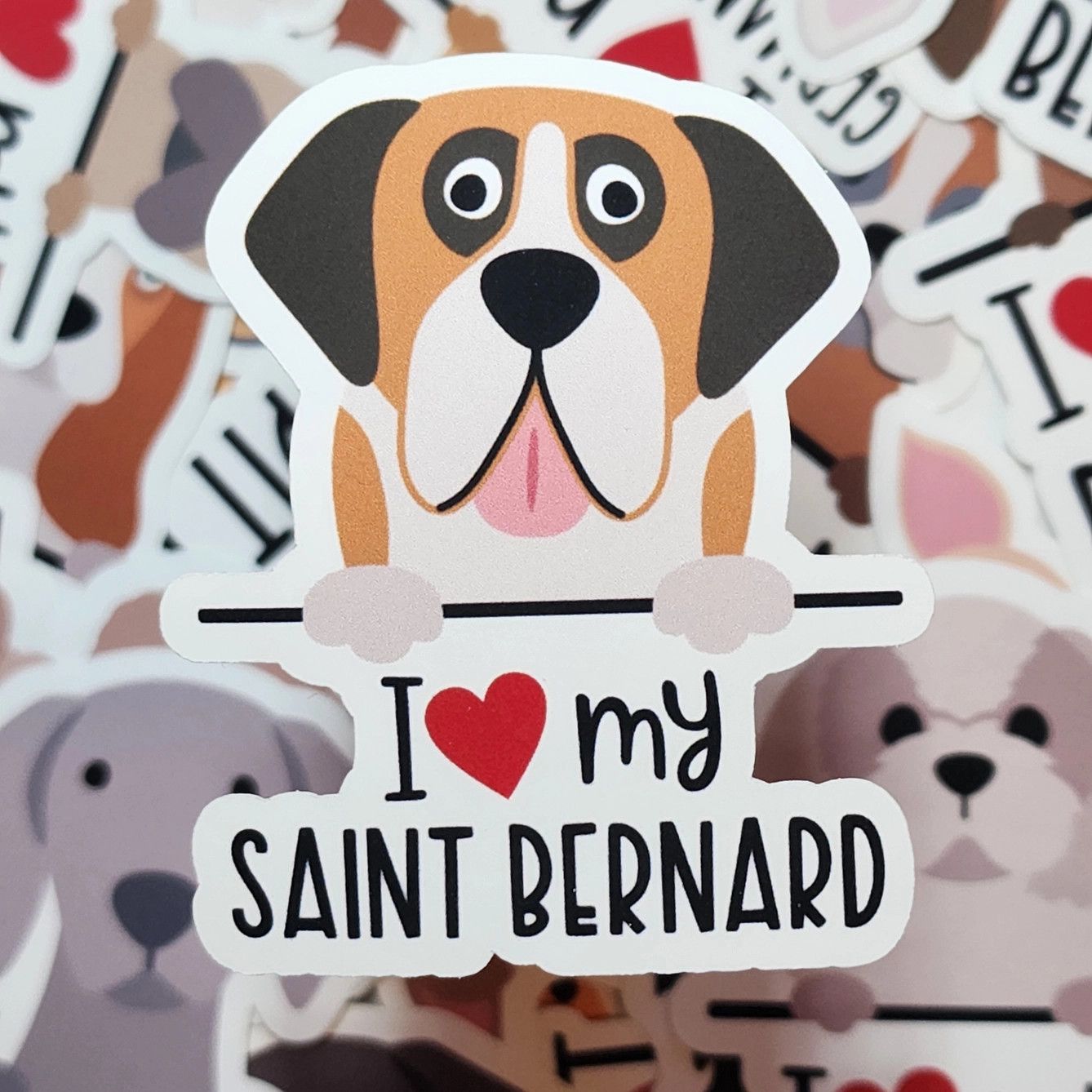 BREED STICKER I LOVE MY SAINT BERNARD