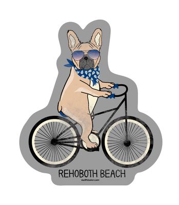 ACRYLIC MAGNET FRENCH BULLDOG BIKER