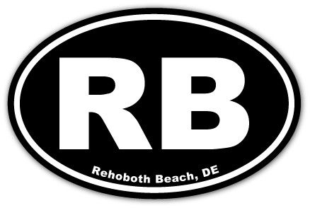 EURO OVAL STICKER REHOBOTH BEACH BLACK
