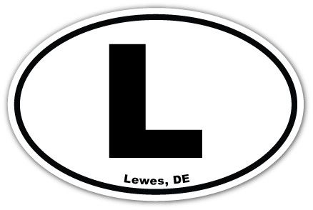 EURO OVAL STICKER LEWES WHITE