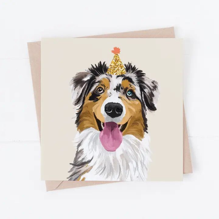 BIRTHDAY CARD PARTY AUSTRALIAN SHEPHERD