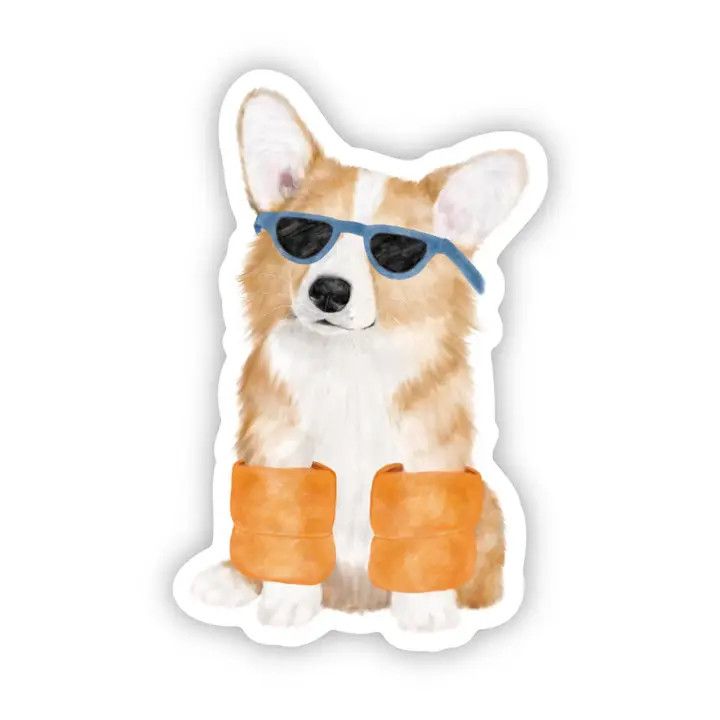 NOVELTY STICKER SUMMER CORGI