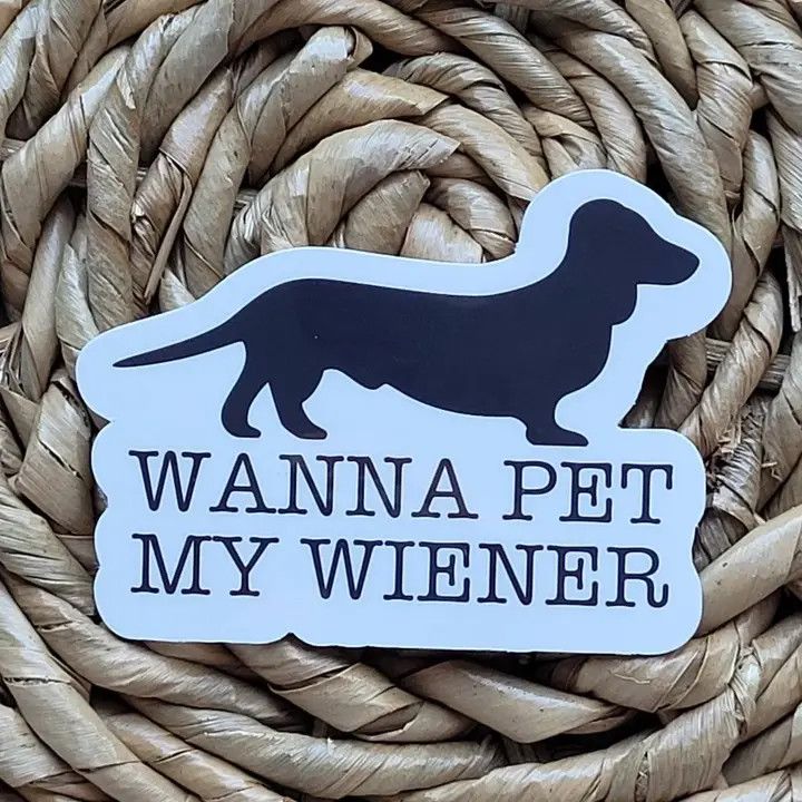 NOVELTY STICKER WANNA PET MY WIENER