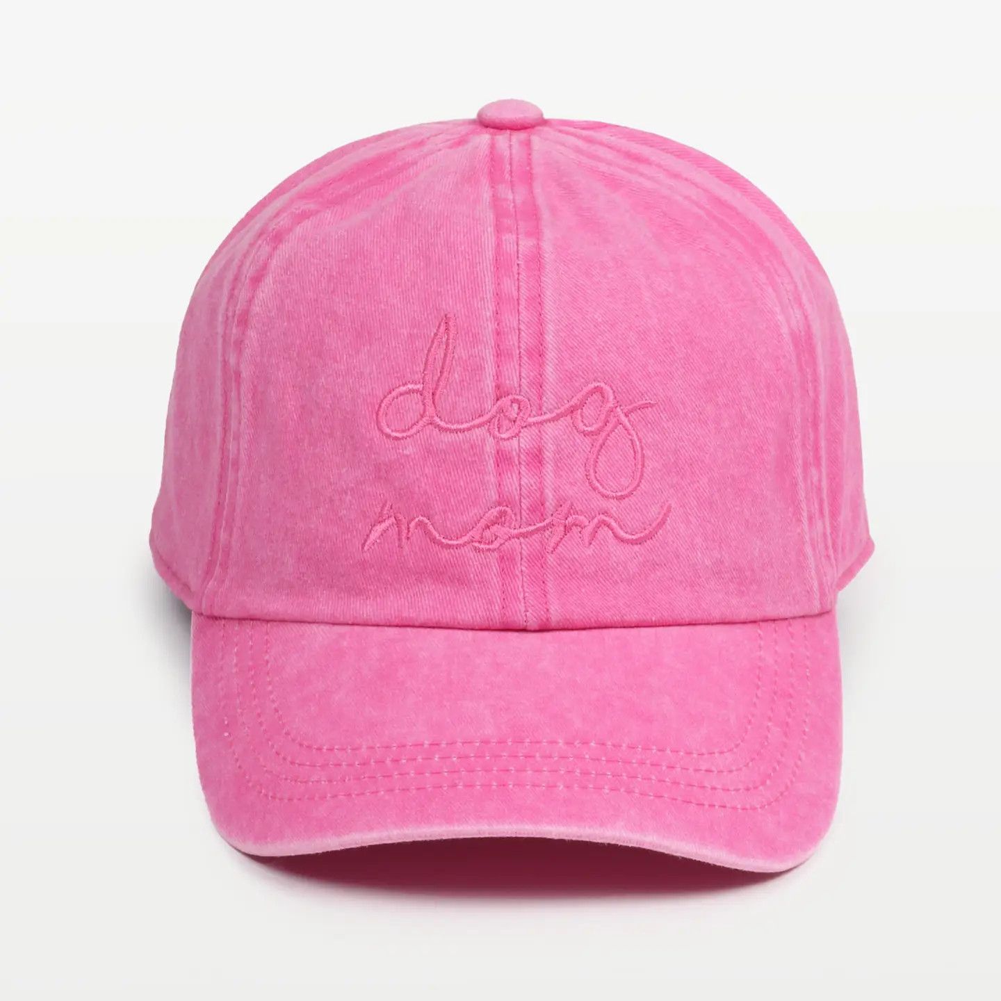 COTTON HAT DOG MOM SCRIPT HOT PINK