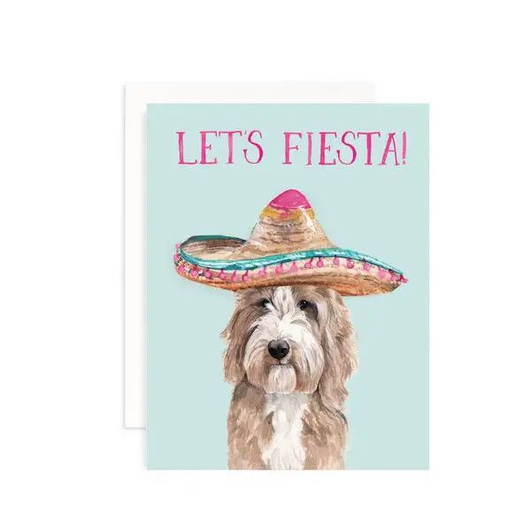 GREETING CARD LET'S FIESTA DOODLE