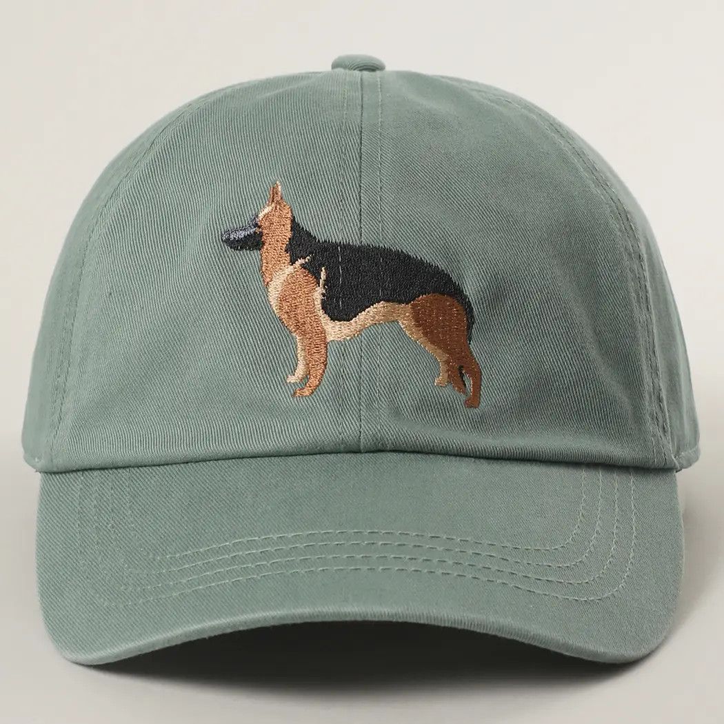 COTTON HAT SAGE GREEN GERMAN SHEPHERD
