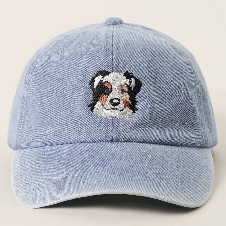 COTTON HAT LIGHT BLUE AUSTRALIAN SHEPHERD