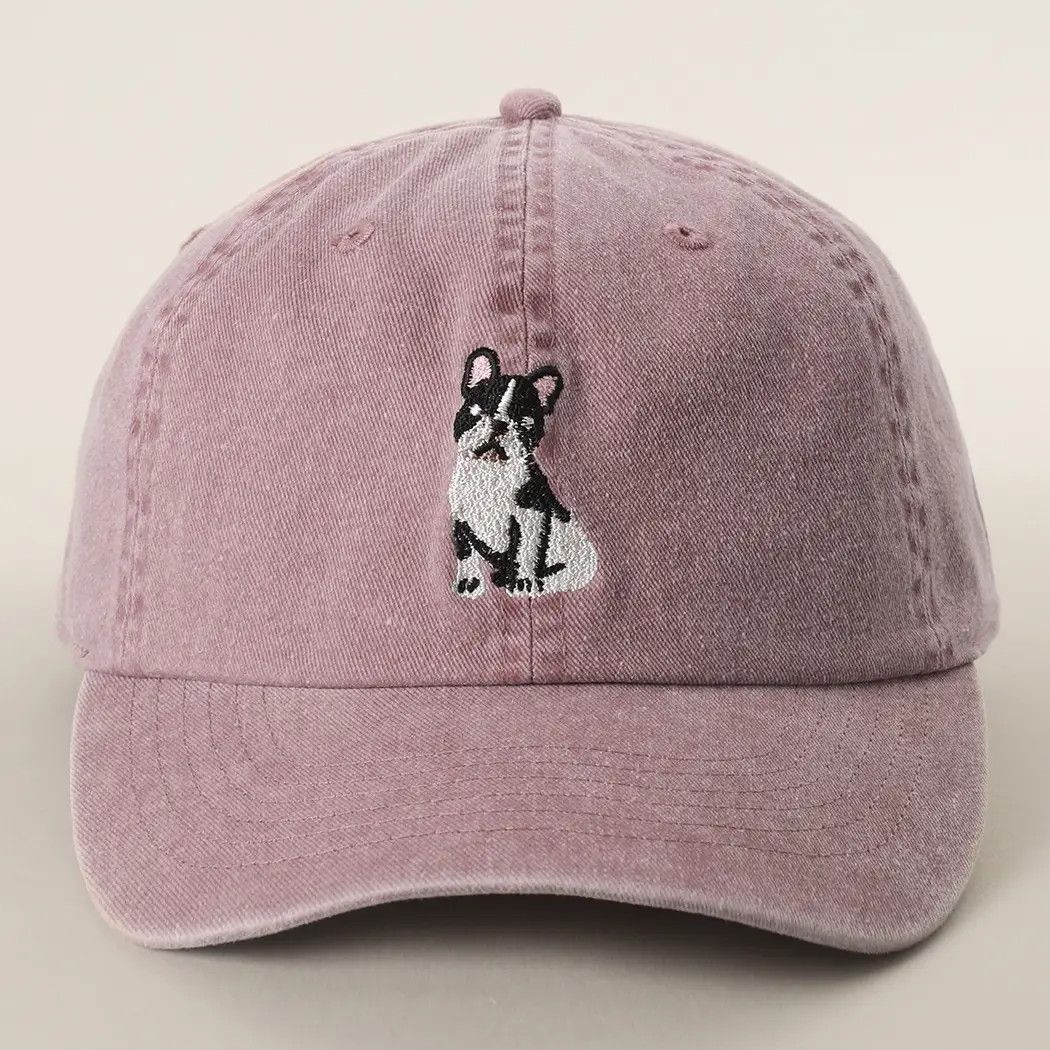 COTTON HAT MAUVE BOSTON TERRIER