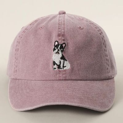 COTTON HAT MAUVE BOSTON TERRIER