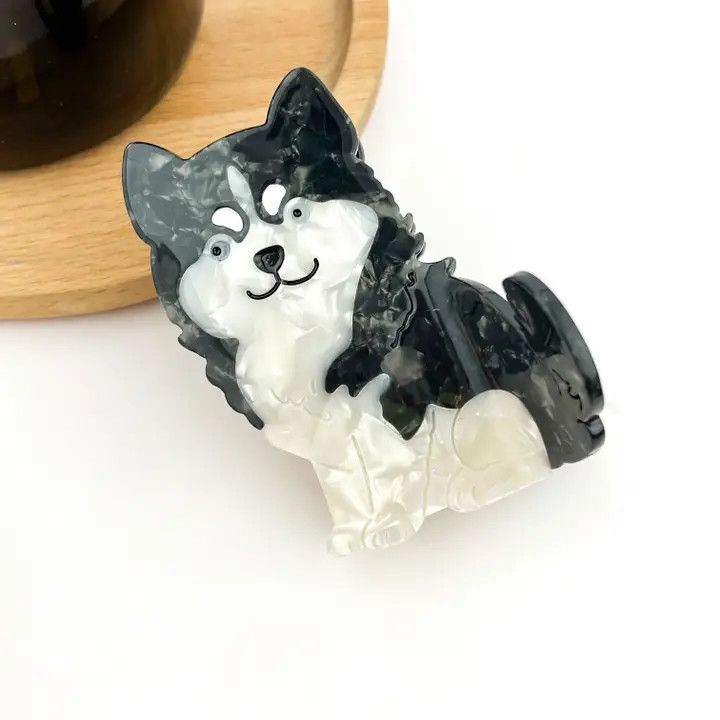 HAIR CLIP BLACK HUSKY