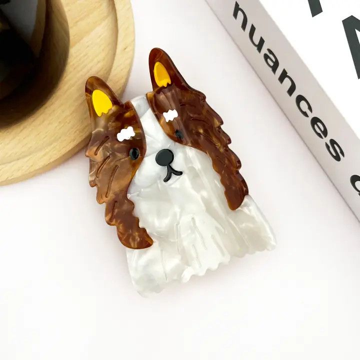 HAIR CLIP BORDER COLLIE BROWN