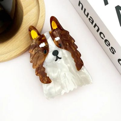 HAIR CLIP BORDER COLLIE BROWN
