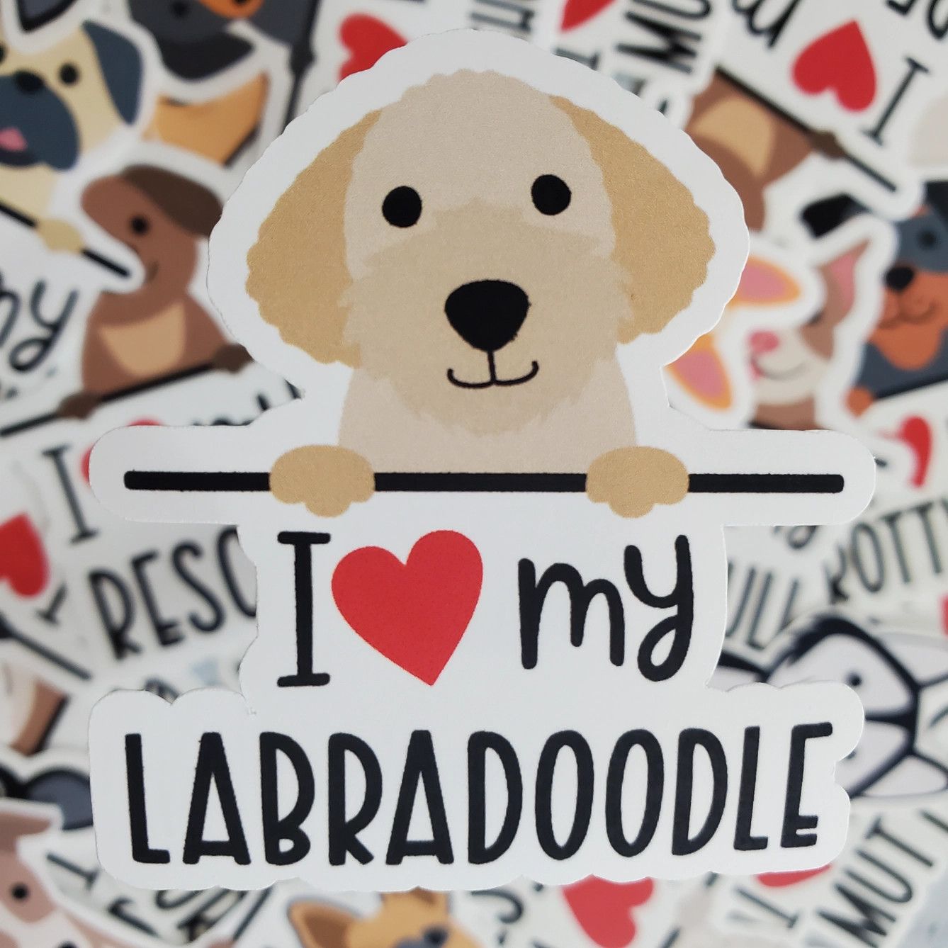 BREED STICKER I LOVE MY LABRADOODLE