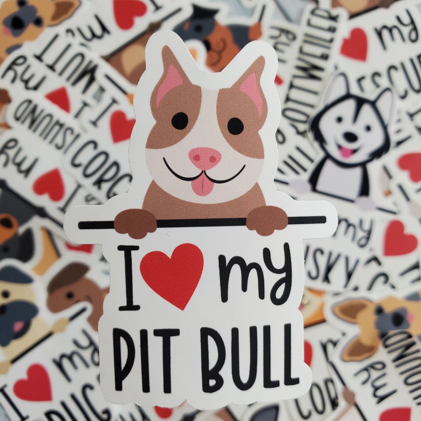 BREED STICKER I LOVE MY PIT BULL
