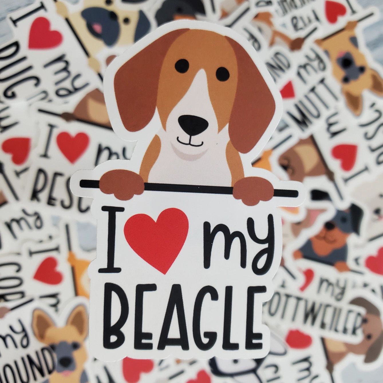 BREED STICKER I LOVE MY BEAGLE