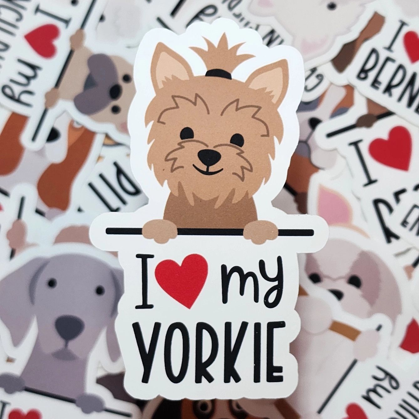 BREED STICKER I LOVE MY YORKIE