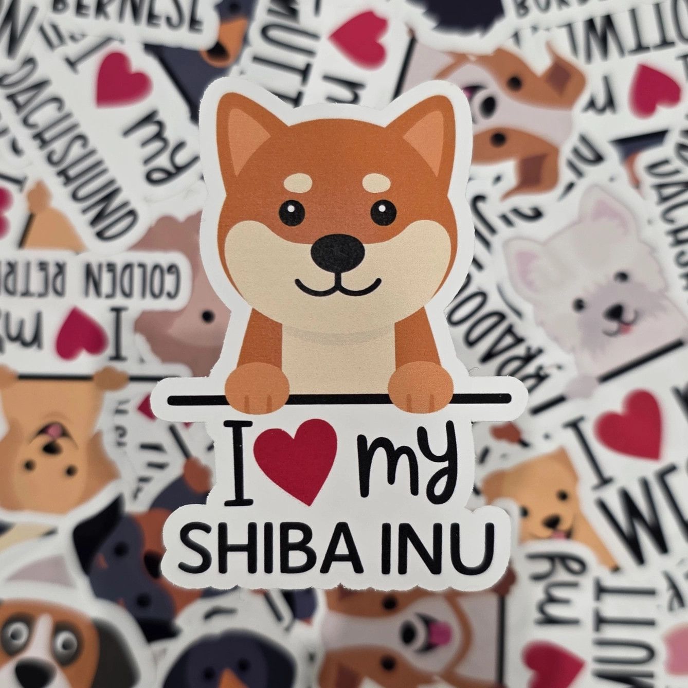 BREED STICKER I LOVE MY SHIBA INU