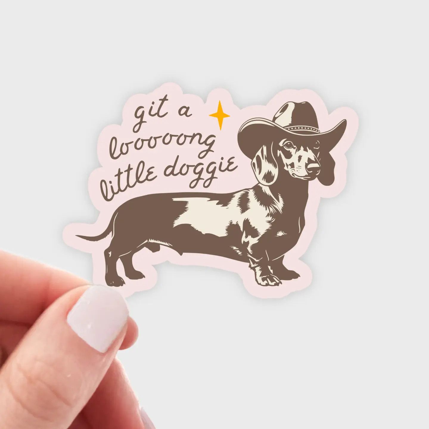 NOVELTY STICKER GIT A LONG LITTLE DOGGIE