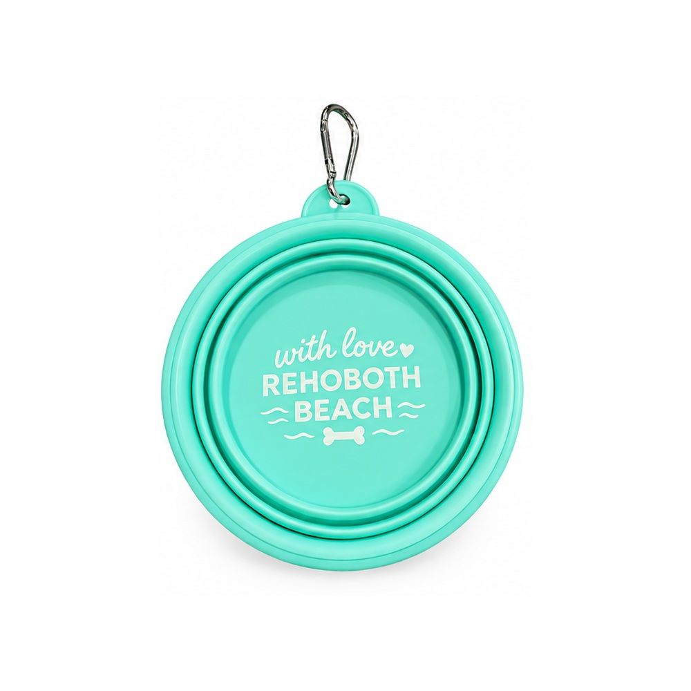 COLLAPSIBLE BOWL WITH LOVE REHOBOTH MINT GREEN