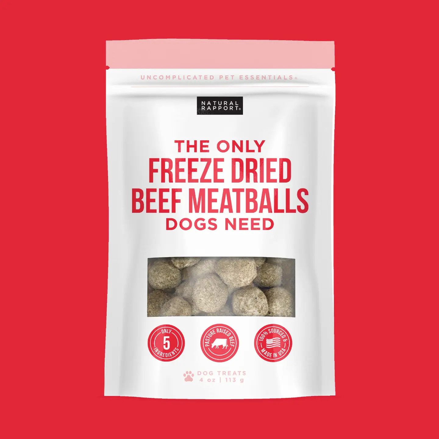 NATURAL RAPPORT FREEZE DRIED BEEF MEATBALLS