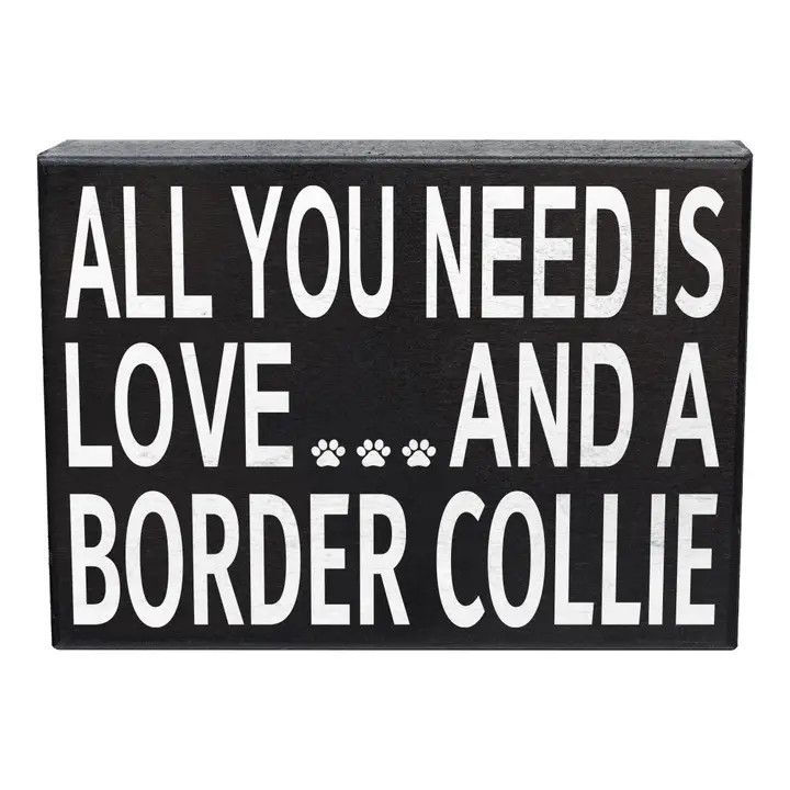 BLOCK SIGN ALL YOU NEED IS LOVE AND A BORDER COLLIE