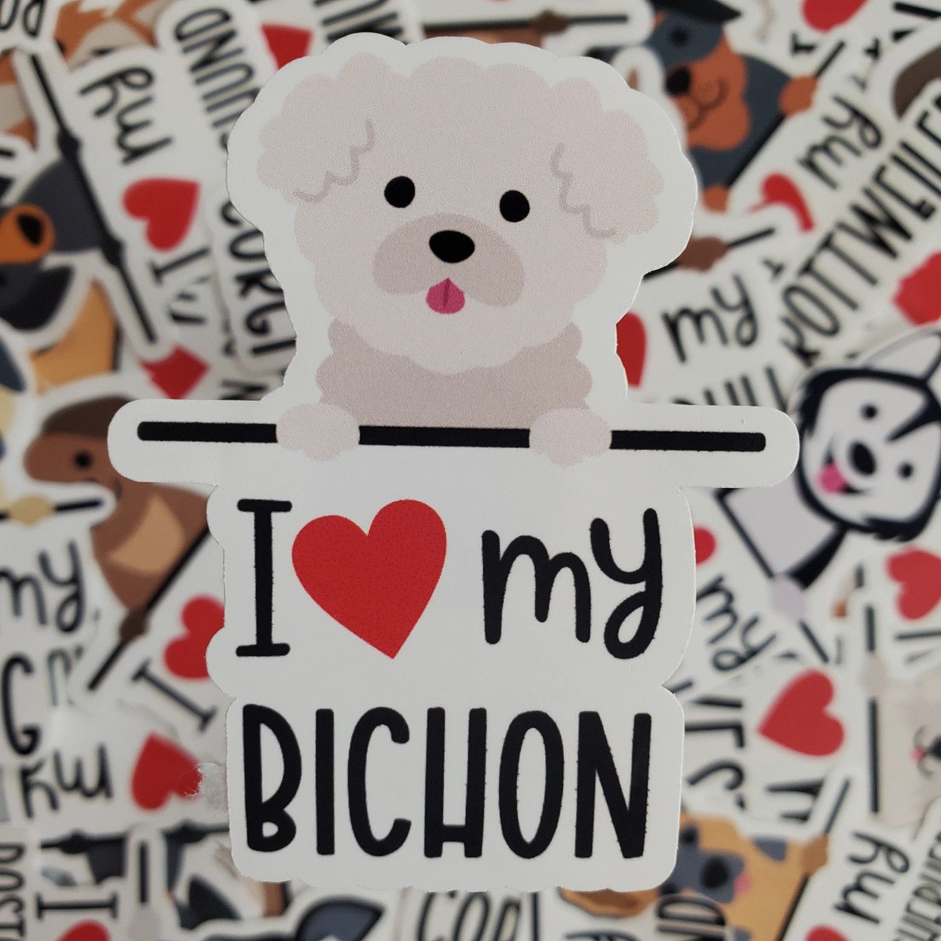 BREED STICKER I LOVE MY BICHON