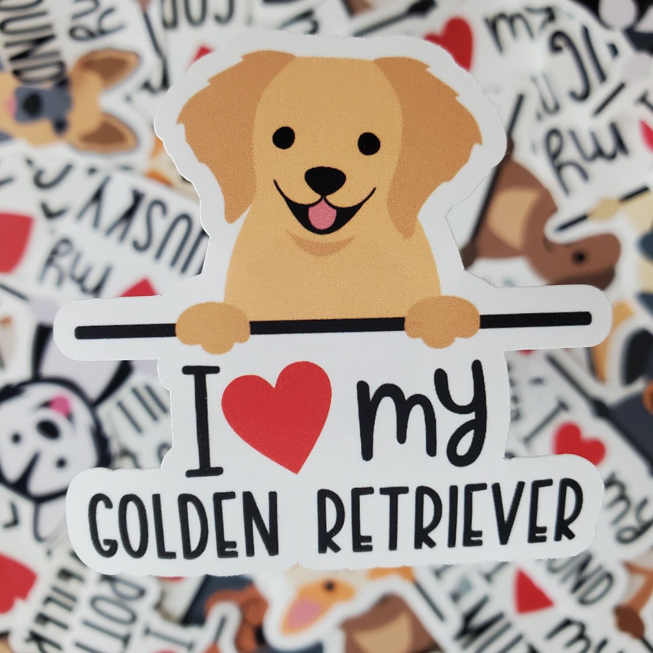 BREED STICKER I LOVE MY GOLDEN RETRIEVER