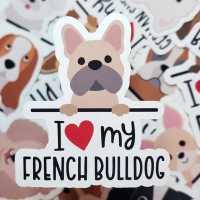 BREED STICKER I LOVE MY FRENCH BULLDOG