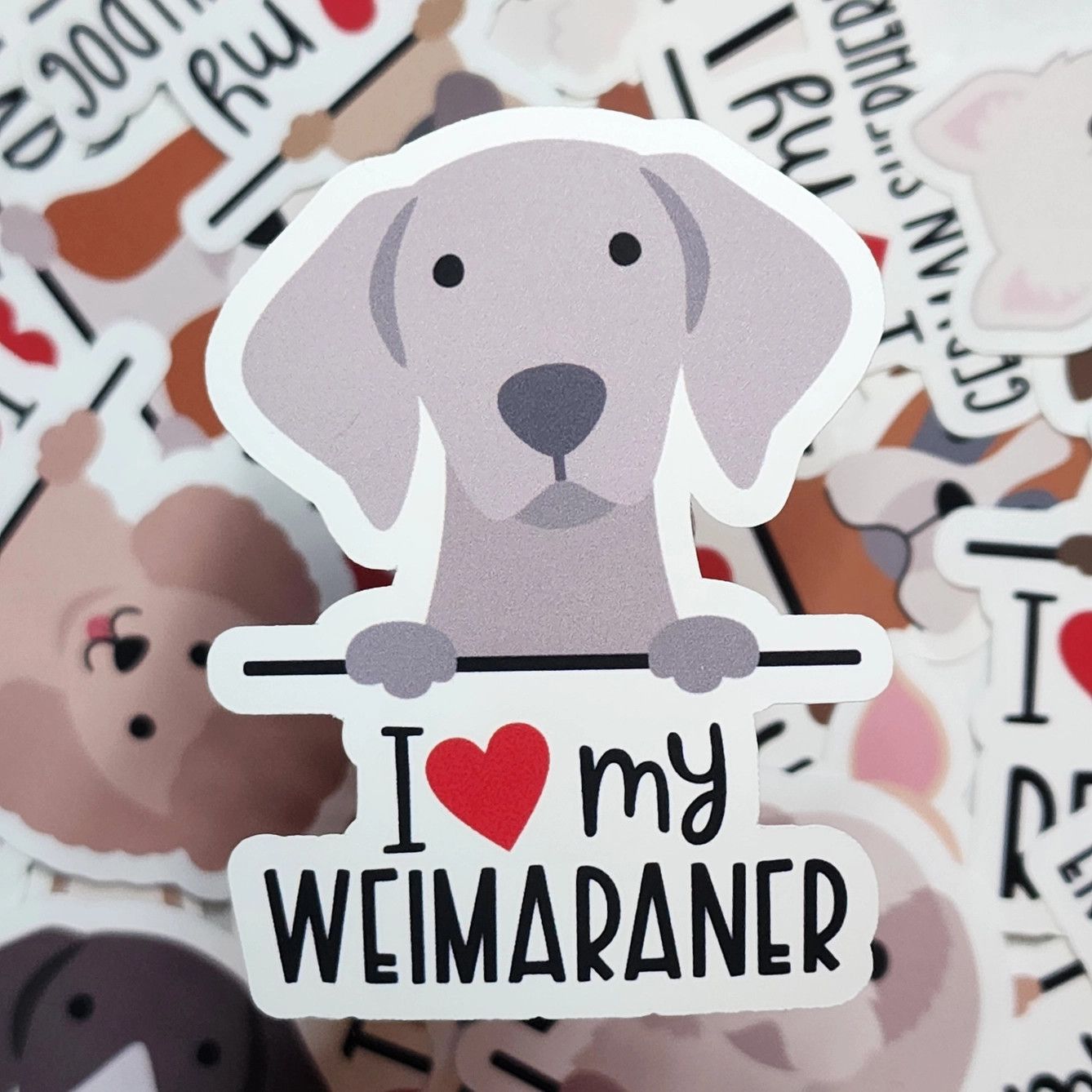 BREED STICKER I LOVE MY WEIMARANER