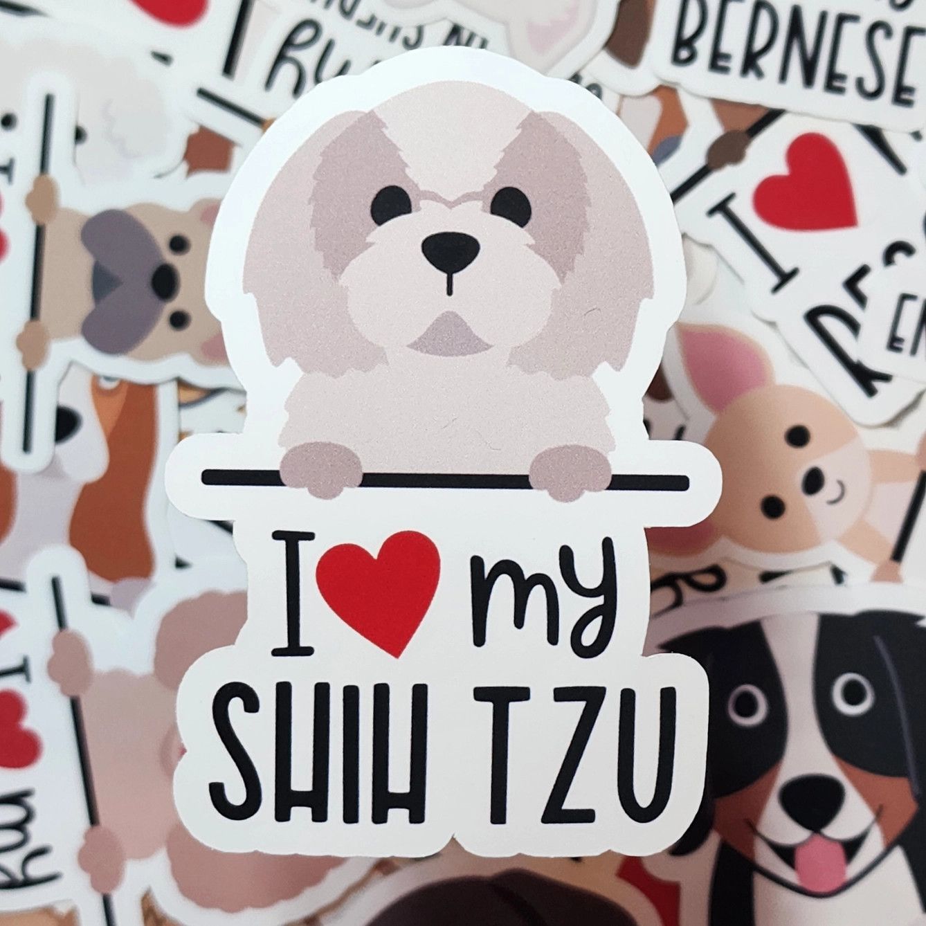 BREED STICKER I LOVE MY SHIH TZU