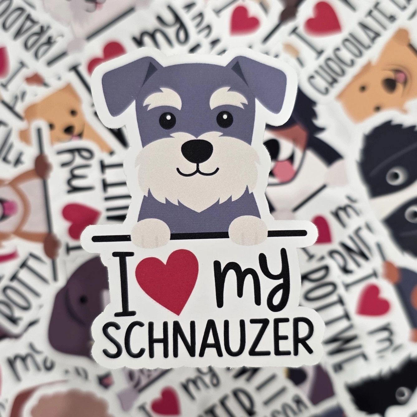 BREED STICKER I LOVE MY SCHNAUZER