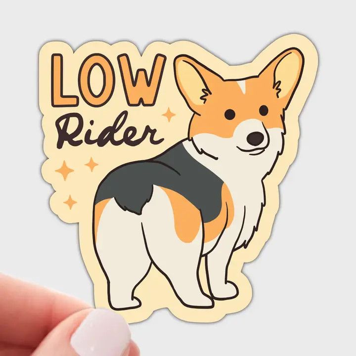 NOVELTY STICKER LOW RIDER CORGI
