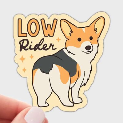 NOVELTY STICKER LOW RIDER CORGI