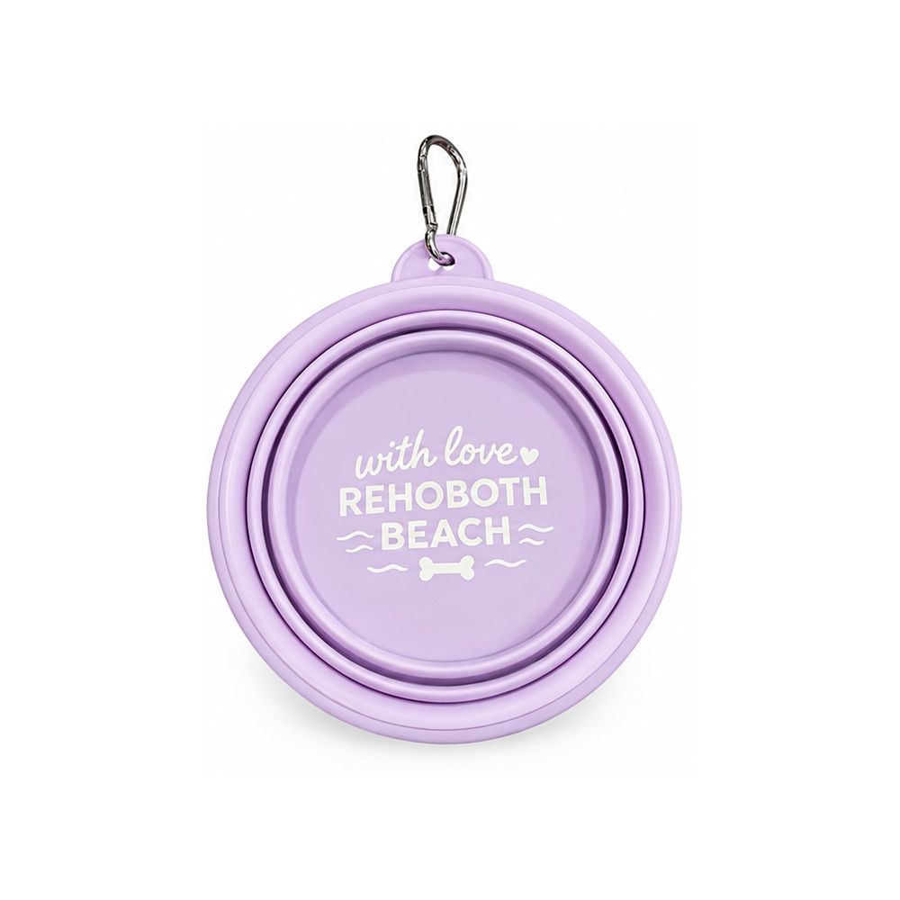 COLLAPSIBLE BOWL WITH LOVE REHOBOTH VIOLET