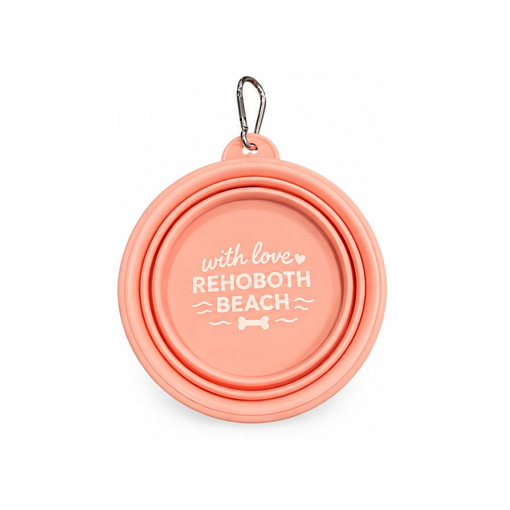 COLLAPSIBLE BOWL WITH LOVE REHOBOTH PINK BLOSSOM