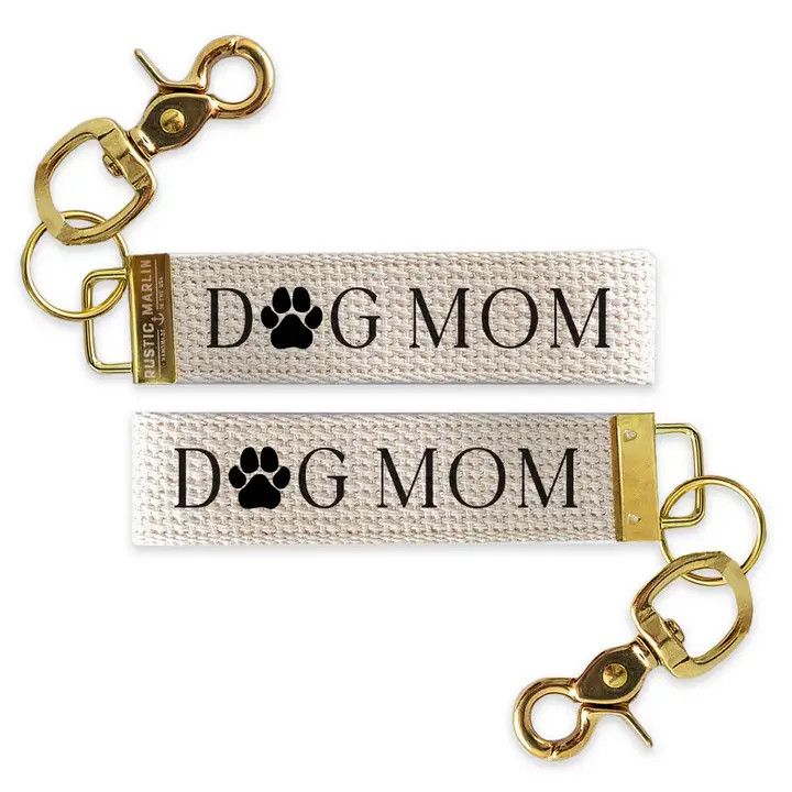 KEYCHAIN CANVAS DOG MOM