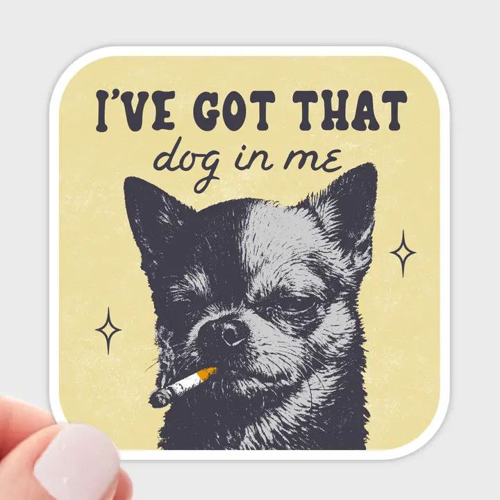 NOVELTY STICKER I'VE GOT THAT DOG IN ME CHIHUAHUA