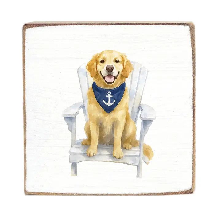 BLOCK SIGN ADIRONDACK GOLDEN RETRIEVER