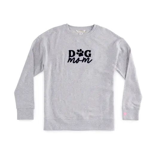DOG MOM CREWNECK, Color: GREY, Size: S