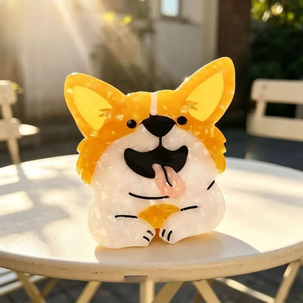 HAIR CLIP SILLY CORGI