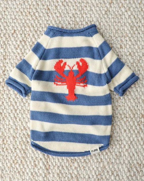 DOGGY SWEATER LOBSTER STRIPE