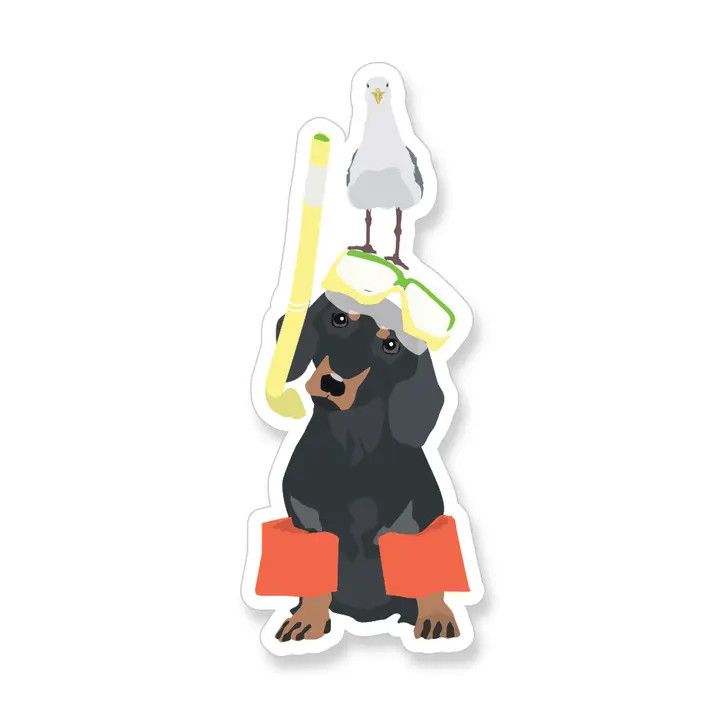 NOVELTY STICKER SUMMER DACHSHUND