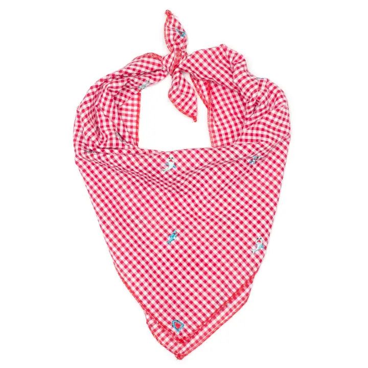 BANDANA RED GINGHAM SHARKS, Size: S/M