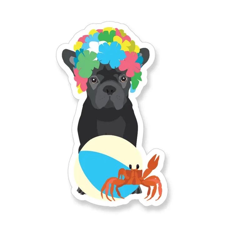 NOVELTY STICKER SUMMER FRENCH BULLDOG