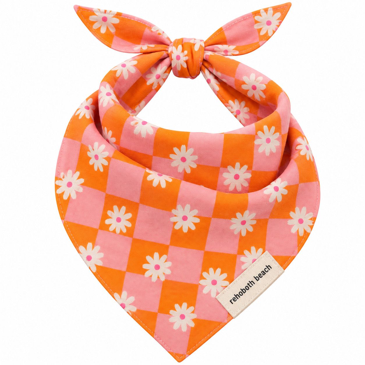 BANDANA PEACH RETRO DAISIES, Size: S