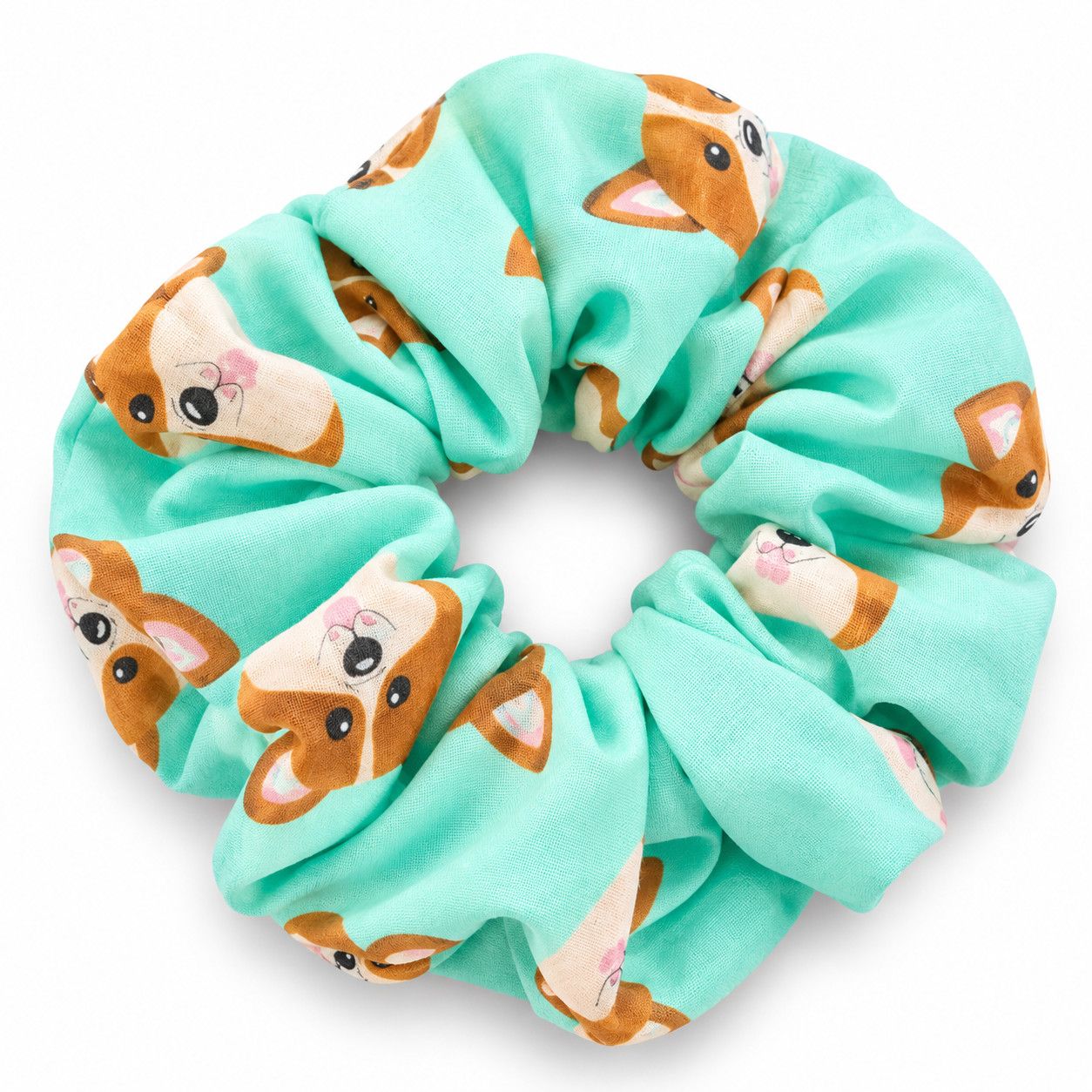 SCRUNCHIE MINT GREEN CORGI