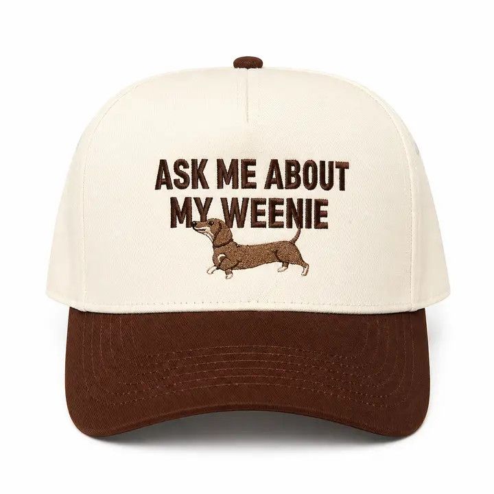 STRUCTURED COTTON HAT BROWN/CREAM ASK ME ABOUT MY WEENIE