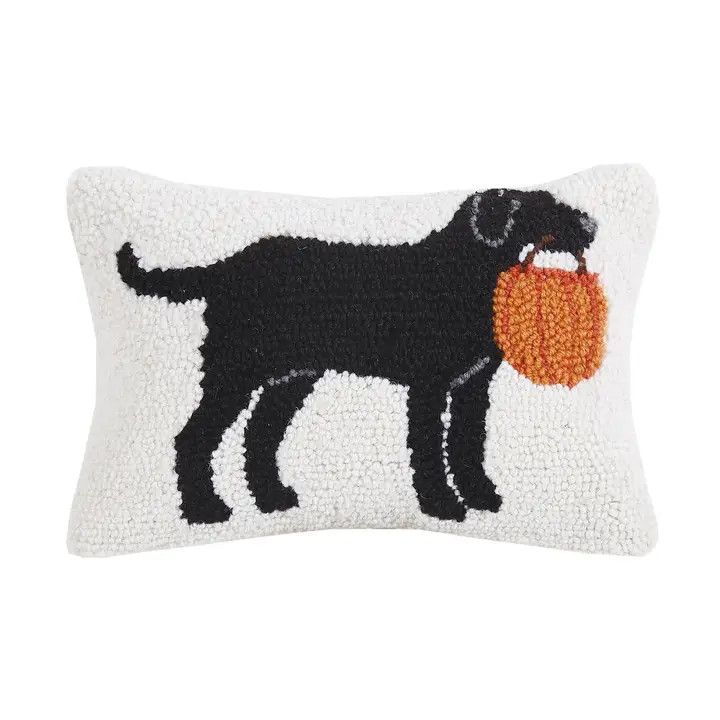 PILLOW TRICK OR TREAT BLACK LAB HOOK