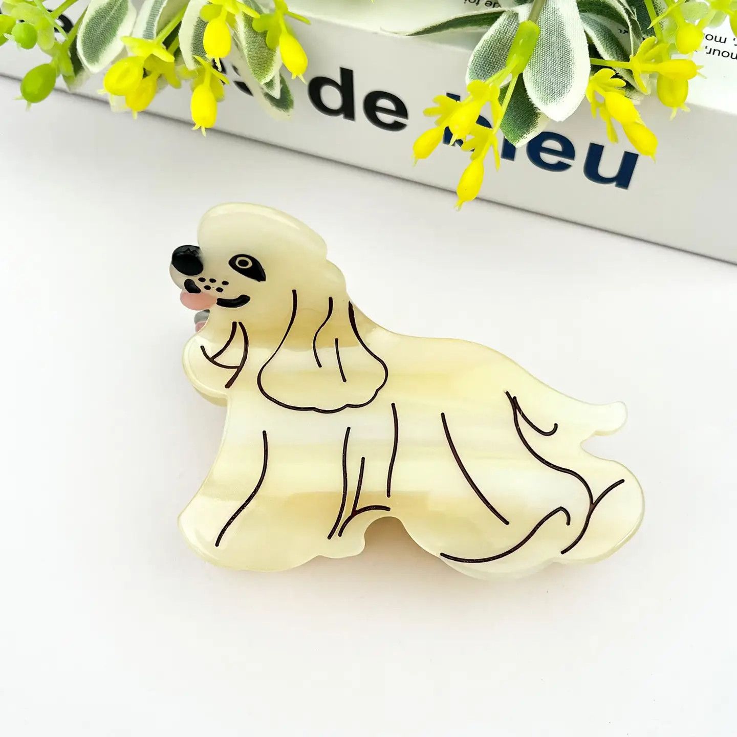 HAIR CLIP WHITE POODLE